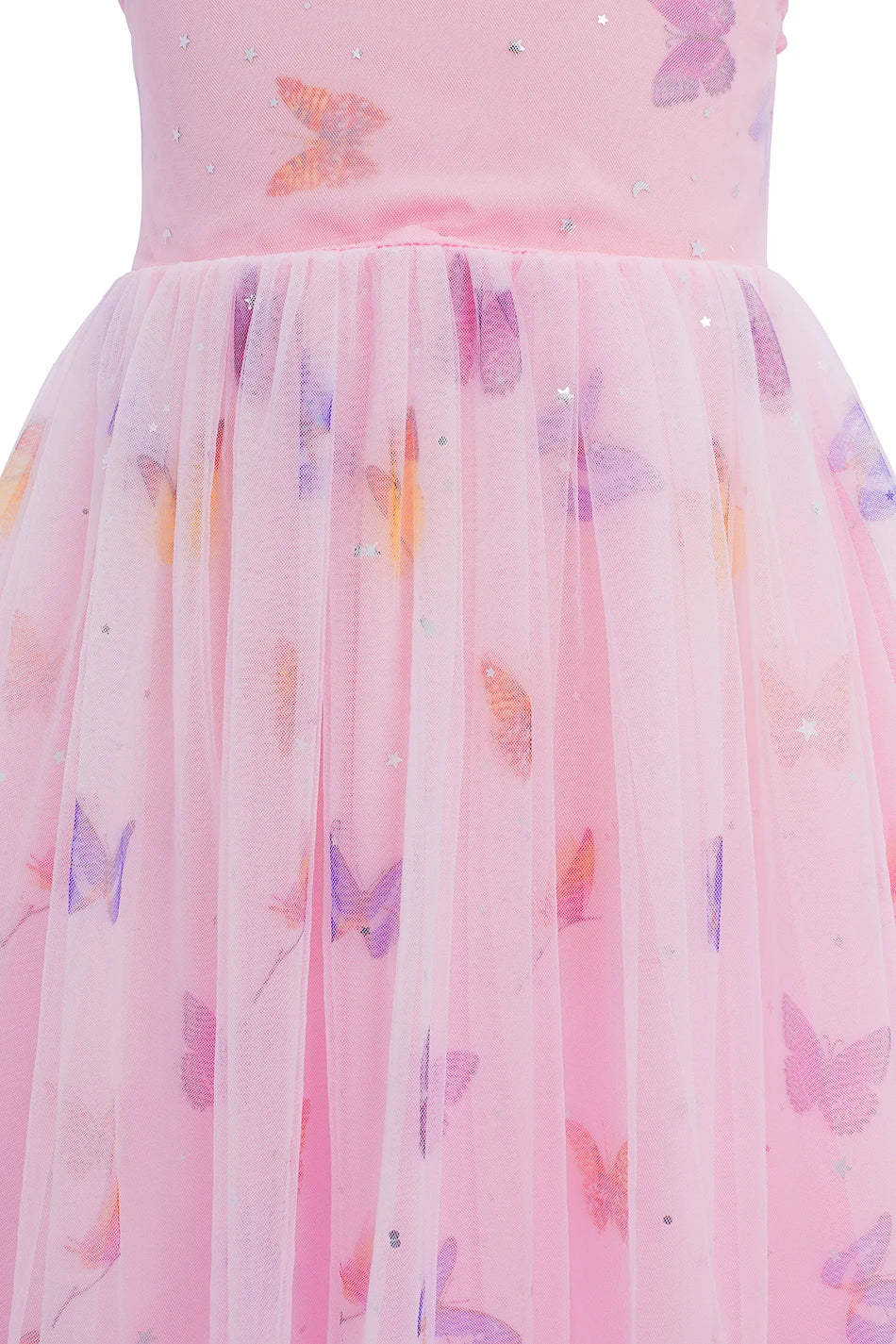2026 Baby Girl Summer Dresses Kids Pink Butterfly Printed Princess Dress Children Birthday Party Dress Up Girls Fashion Clothes