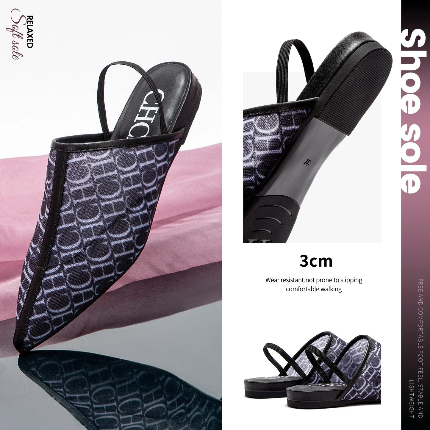 Pointed Toe Slippers Luxury Branded Casual Shoes Flat Strappy Home Outdoor Beach Walking Shoes