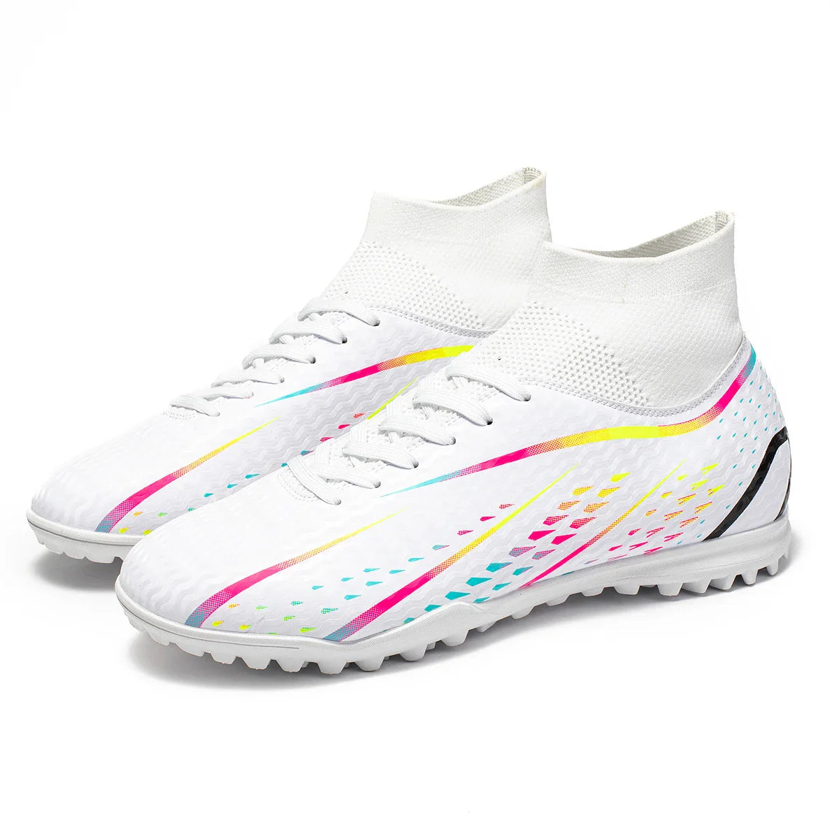 Classic TF Turf football shoes PU Fabric Comfort Upper Rubber Abrasion Resistant Sole Unisex Kids Sports Sneakers