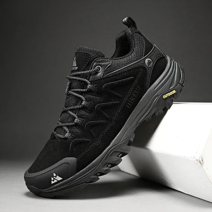 Sapatos Masculinos de Couro HIKEUP para Homens Tênis Casuais Moda Impermeável Inverno Luxo Grife Botas de Trabalho Masculinas Tênis Antiderrapantes