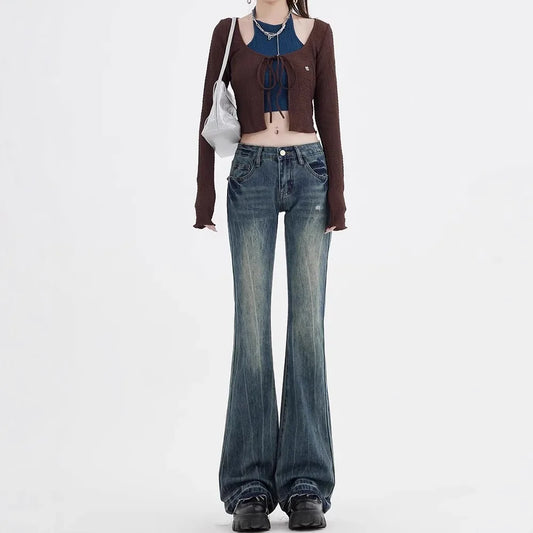 Low Waist Bell Bottom Denim Jeans