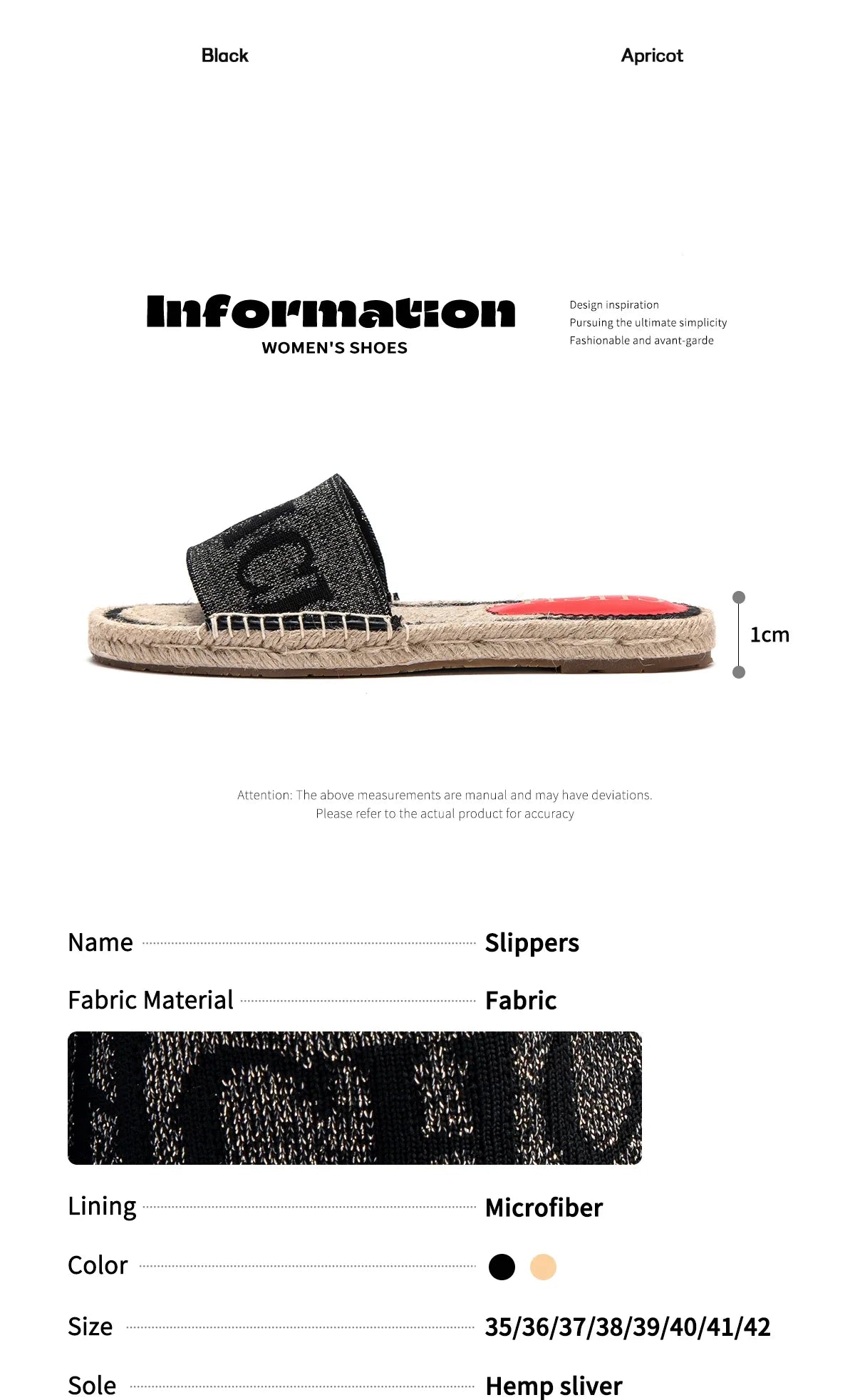 Slippers Women's  Simple and Comfortable Handmade Hemp Bottom Sandals Beach shoes