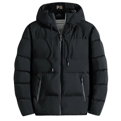Winter Men Jacket Autumn Warm Fashion Thickened Cotton Padded Jackets Hooded Casual Coats Male Windproof Plus Size Solid Outwear