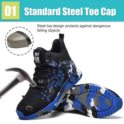 Indestructible Safety Shoes High Quality Men Steel Toe protective Safety Work Shoes Men anti-smash Puncture-Proof Safety Boots