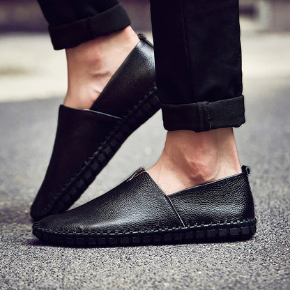 New Summer Breathable Men Loafers Handmade Leather Men's Driving Shoes Luxury Brand Flat Casual Shoes Soft Breathable Men Shoes
