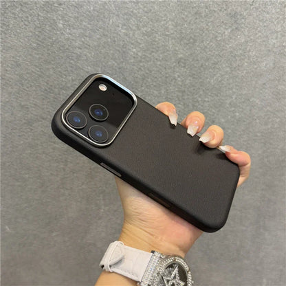 Solid Color PU Leather for Magsafe Case For iPhone 17Air 17Pro 17Pro Max Active Touch Camera Button Lens Protection Cover