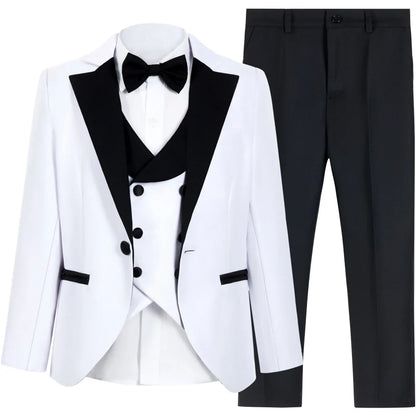 Multi-colors Boys Formal Suit Set 4 Pieces 3-14T Fast Delivery Kids Slim Fit Suits Wedding Ring Bearer Outfit Handsome Tuxedo