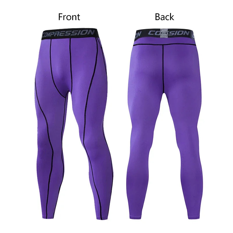 Men's Compression Pants for Running Cycling Basketball Soccer Elasticity Sweatpants Fitness Tights Legging Trousers Rash Guard