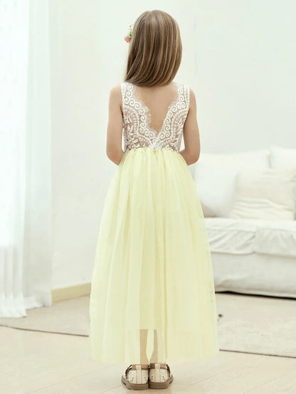 New Flower Girl Dress Baby Kids Summer Princess Party Lace Wedding Birthday Dresses Children Clothing 2 4  6 8 10 12 14