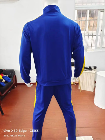 2025 Spring Autumn Men's 2-Piece Set Color Blocking Zipper Stand Collar Casual Sports Jacket Sweatshirt Trousers Suit