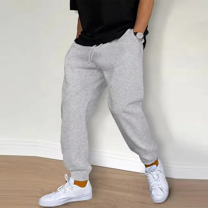 Men's Casual Sweatpants Fleece Sports Pants Unisex Fashion Solid Loose Trousers Streetwear Autumn Winter Jogging Fitness Pants
