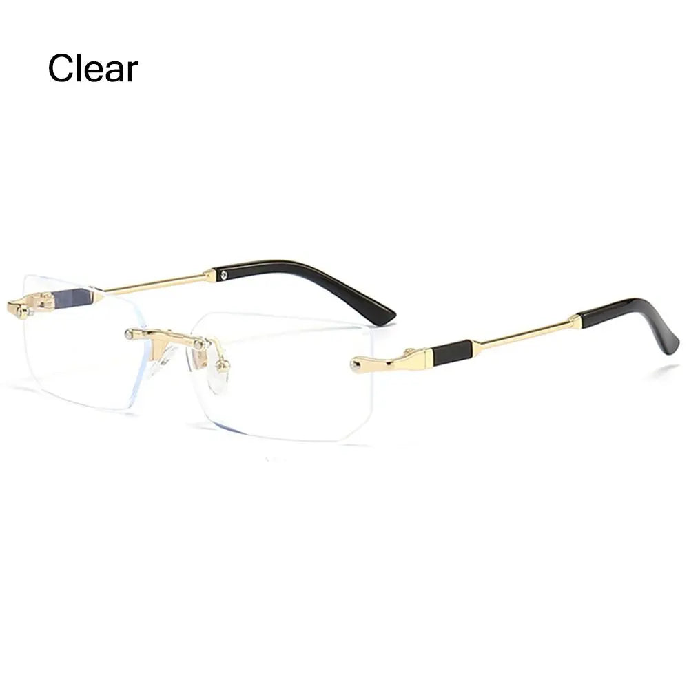 Rimless Rectangle Sunglasses Fashion Y2K Frameless Sun Glasses Shades for Women & Men