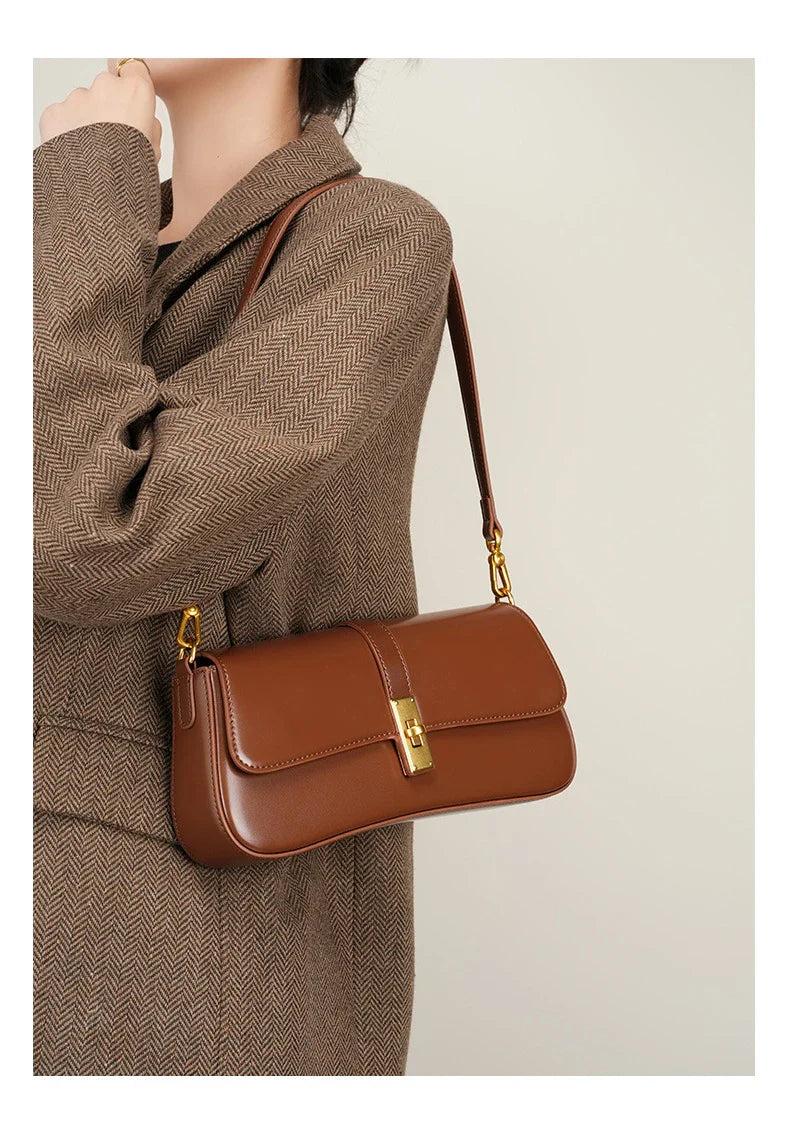 Women Genuine Leather Shoulder Bag Female Fashion Handbag Totes Small Underarm Bag Casual Daybag Mini Purse -KG1313