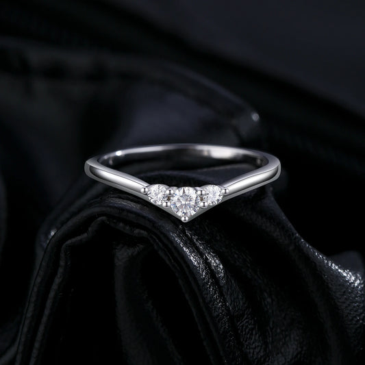 Simple Eternity Moissanite Ring 925 Sterling Silver Sparkling Simple Thin Wedding Band Rings For Women Fine Jewelry Gift