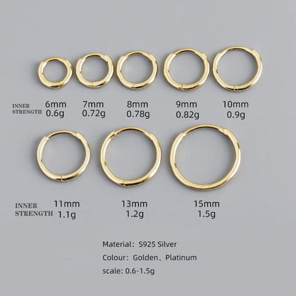 925 Sterling Silver Fashion Simple Huggies Ear Buckle Accessories Minimalist Charm Ear Hoop Earrings for Women Jewelry