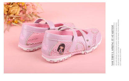 Girls Sandals Gladiator Cartoon Soft Children Non-slip Beach Shoes Kids Summer Floral Sandals Princess Shoes Fashion Cute