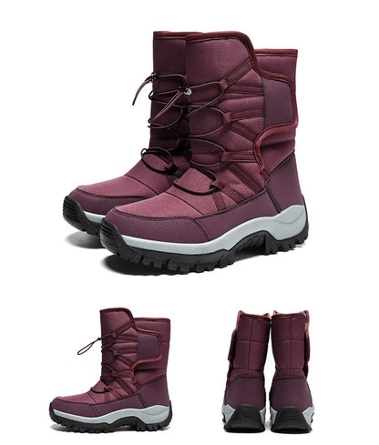 Men's Winter Shoes Waterproof Men's Boots Warm Plush Couple Snow Boots Outdoor Non-slip Hiking Boots Men Work Ankle Boots