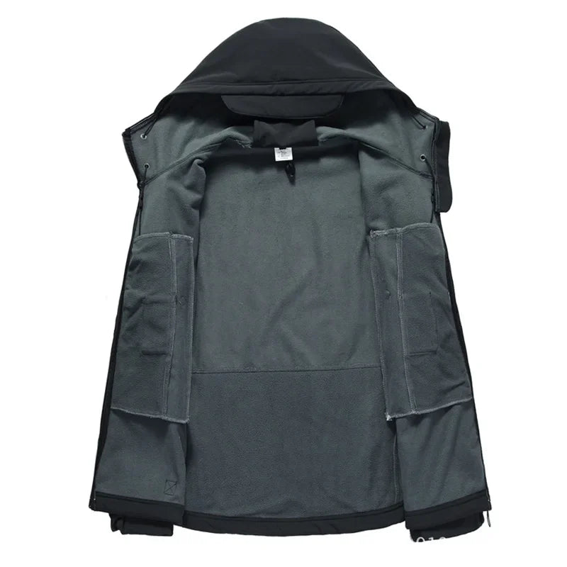 Winter Fleece Jackets Thermal Softshell Outdoor Fishing Hiking Hunting Camping Cargo Coats Waterproof Windproof Men Tops Durable