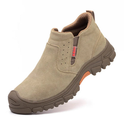Anti Smashing Plastic Steel Toe Insulated Shoes, Breathable Suede Leather, All Season Anti Scalding Welding Shoes