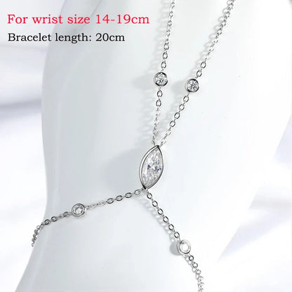 Marquise Cut Bubbles Moissanite Bracelets for Women Adjustable 14-19cm Lab Grown Diamond Chain Pure S925 Silver Jewelry