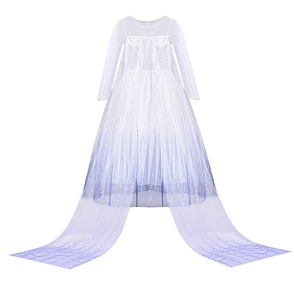 Girls Frozen 2 Elsa Anna Princess Mesh Sequin Clothes Kids Cosplay Snow Queen Costumes Carnival Birthday Party Elsa Gowns