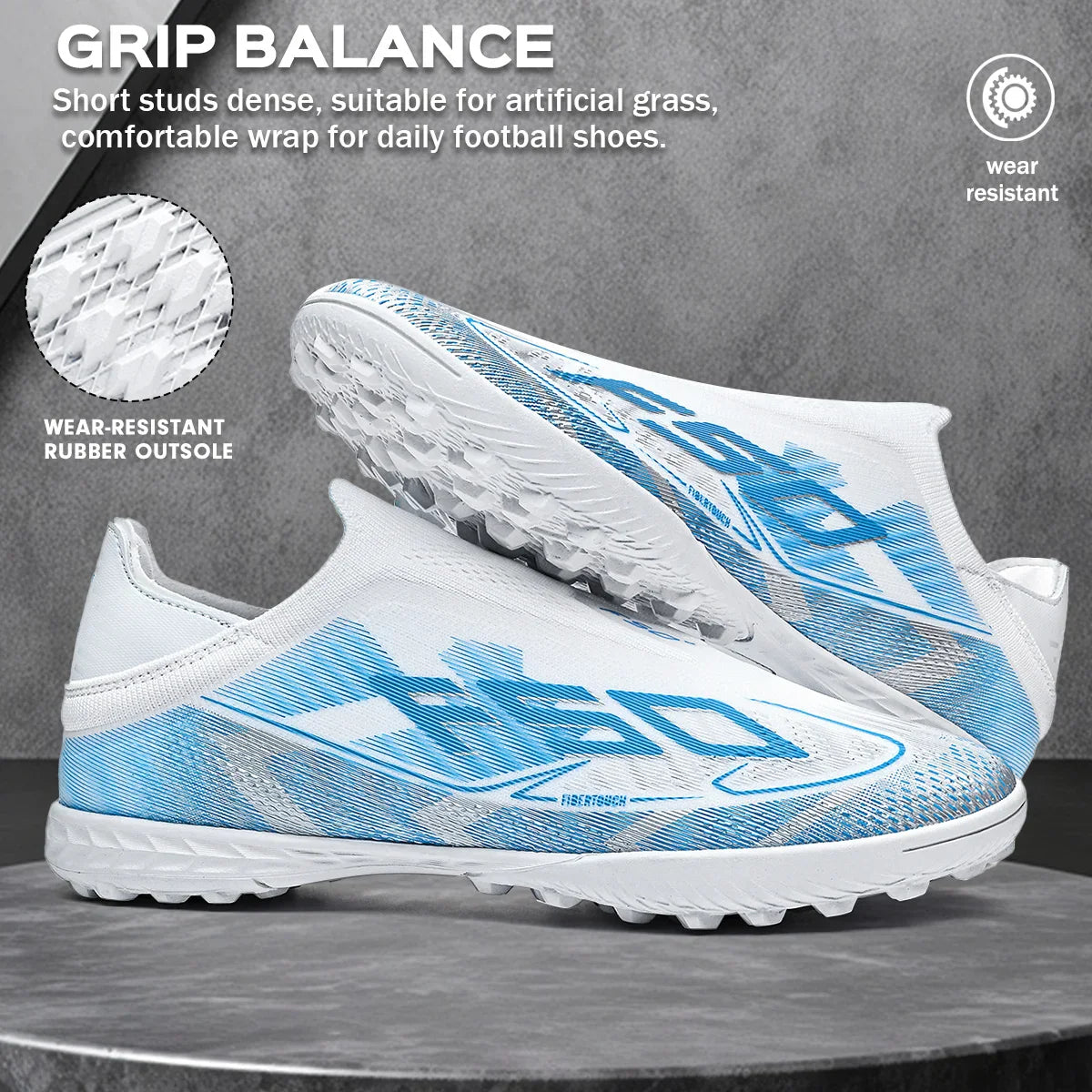 Professional TF Soccer Boots Unisex Youth Adult PU Fabric Upper Rubber Sole Non-slip Training Cleats