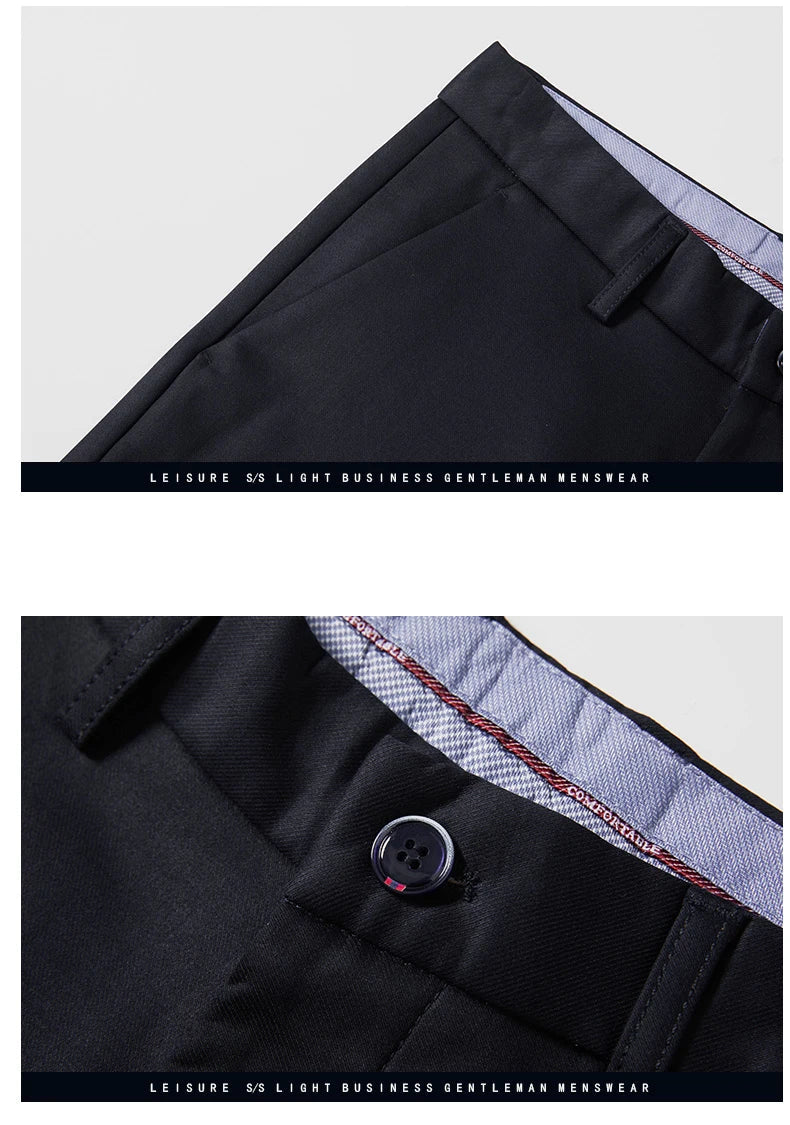 Winter New Flannel Thick Men's Casual Pants Fleece Navy Black Business Straight Slim Stretch Warm Plush Trousers Male