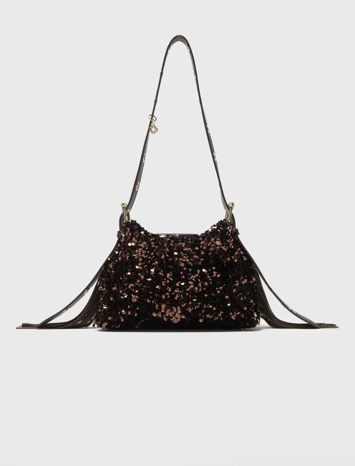 Glitter Sequined Handbag for Women, Luxury Designer Shoulder Bag with Tassel, Fashion Crossbody Bucket Bag for Ladies Elegant