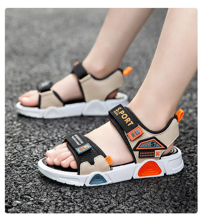 Children's sandals cartoon soft-soled non-slip boys' sandals in summer hook and loop fashion girls' sandals 4-10 years old 38