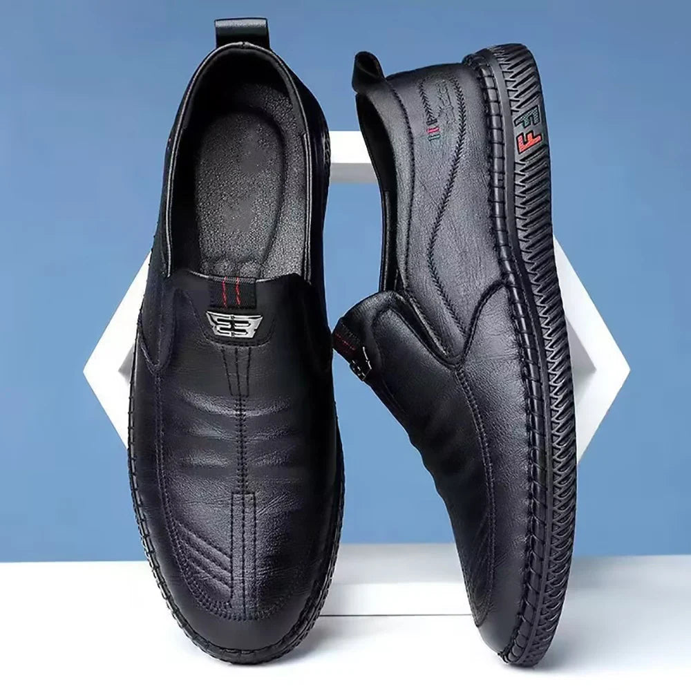 Summer Men's Casual Business Leather Shoes With Fashionable Design and Super Fiber Leather Surface For Comfort and Breathability