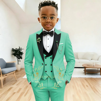 Pink Peaked Lapel Boy Formal Suits Dinner Tuxedos Boys Groomsmen Kids For Wedding Party Prom Suit Wear Ensembles De Blazers
