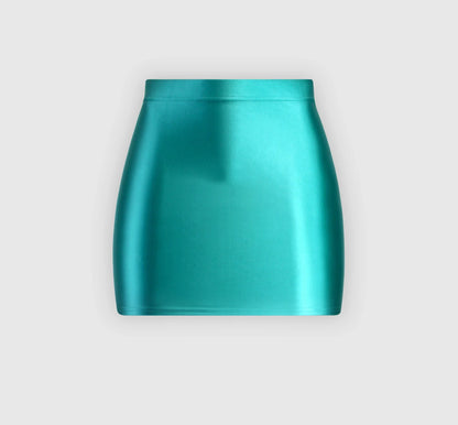 satin glossy Skirt Elastic Smooth Gloss Tight Skirt Oil Solid Color Half Skirt Satin glossy Wrap Hip Short Skirt