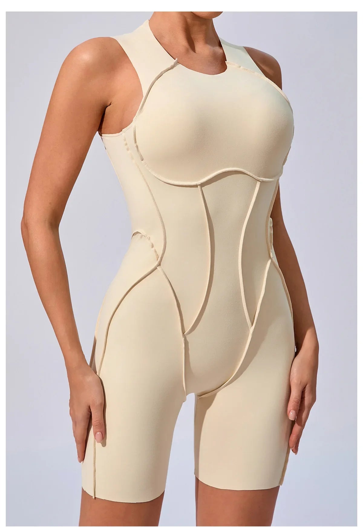 Women's High Elasticity Sports Bodysuit Kit Yoga Fitness Jumpsuit Open Back Hip-Lift Outdoors Gym Workout Sexy Fitness Outfit