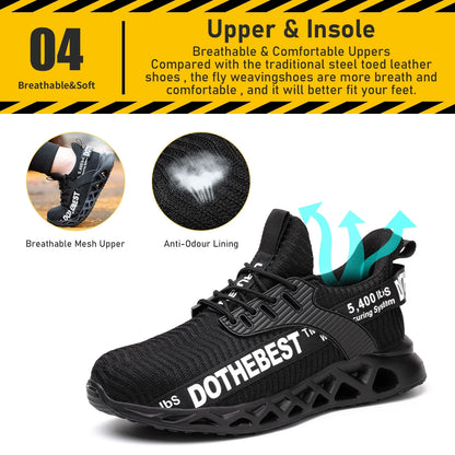 Steel Toe Safety Shoes for Men Women Light Protective Work Sneaker Anti-puncture Work Shoes Unisex Coustruction Safety WorkBoots