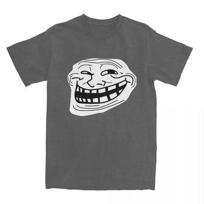 Rage Comic Trollfac T Shirt Funny Anime Hip Hop T-Shirts Short-Sleeved Awesome Tops Summer Pure Cotton Round Neck  6XL Clothes
