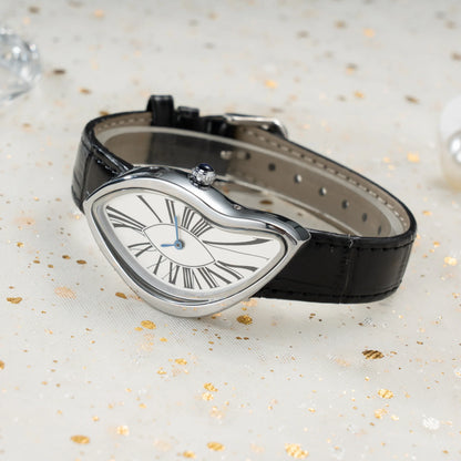 watches melt and twist y2k alien ladies and men Leather strap fashion advanced ins niche design quartz watch
