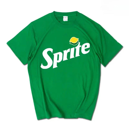 2026 Summer New Trendy Brand INS Pepsi Cola Joint T-shirt Sprite Coca-Cola Men's and Women's Loose Cotton Couple's Short Sleeves