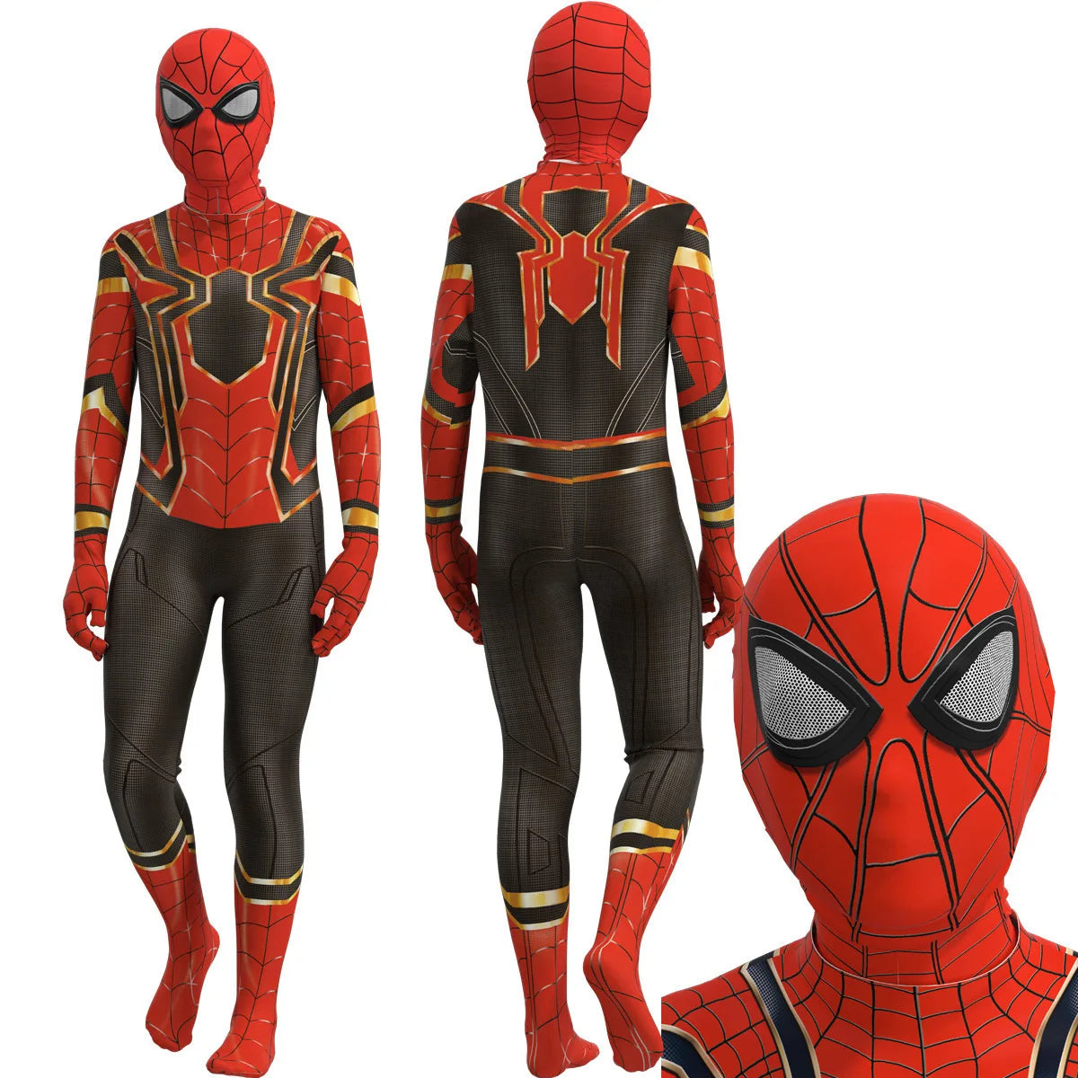 Kids Superhero Spider Costume Spandex Jumpsuit Halloween Cosplay Costumes Bodysuit Kids Separation Party Set Jumpsuit Halloween