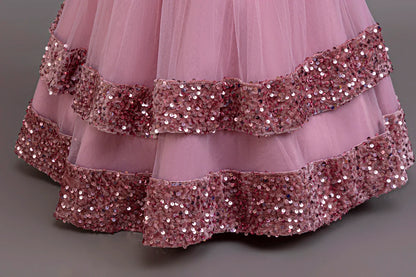 2025 New Elegant Girl Wedding Dress Sequined Mesh Princess Dress 4-12 Year Old Girl Graduation Party Prom Evening Dress