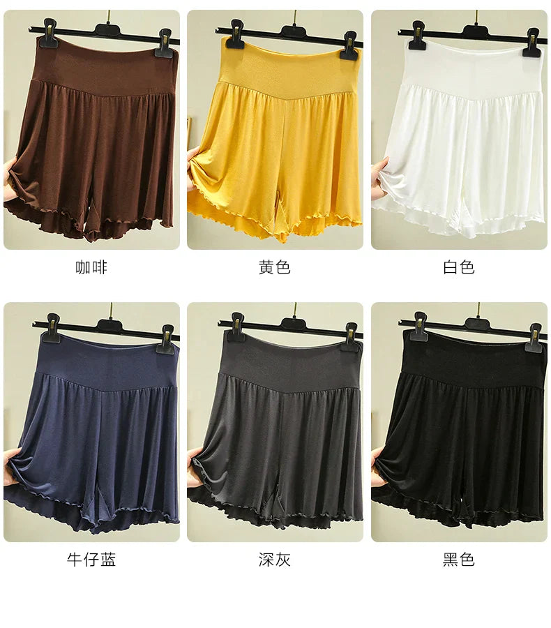 Modal Summer Shorts Sleep Bottoms Women Pure Color Casual Sleepwear Pants 2026 Loose Short Home Wide Leg Pants