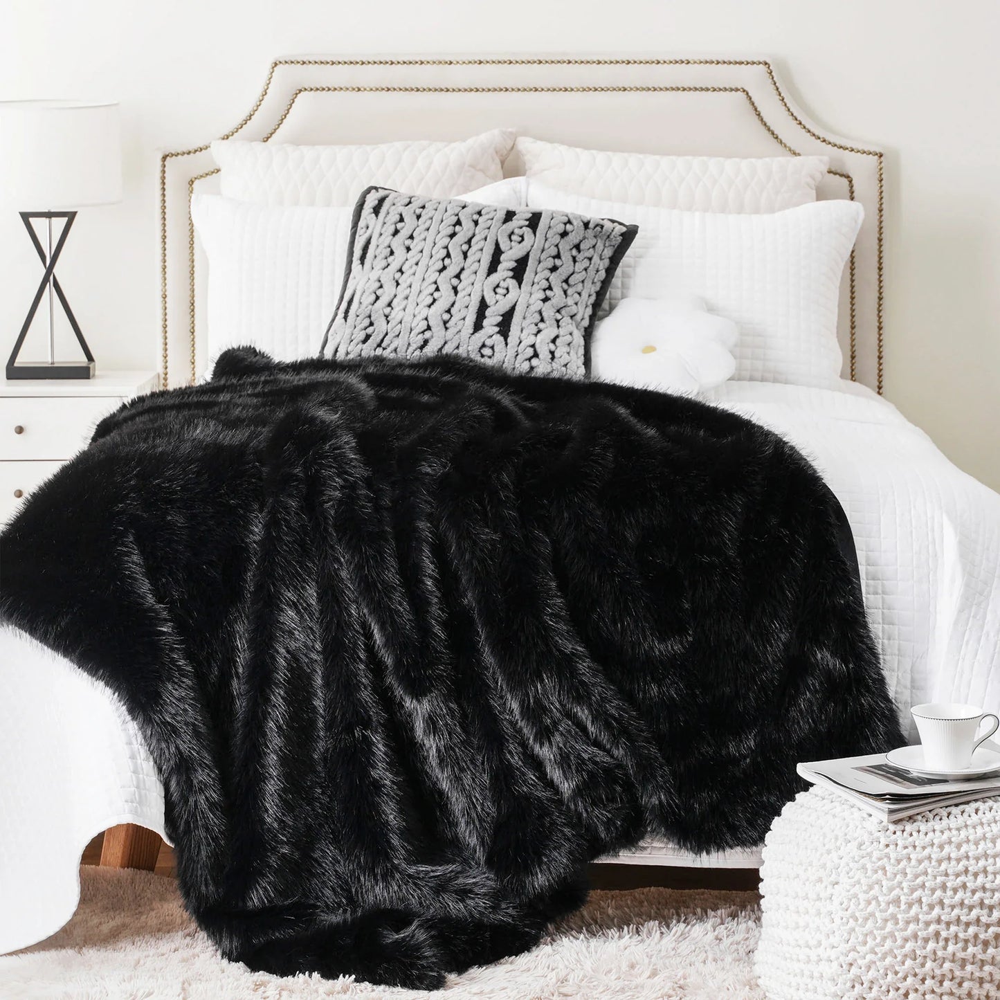 Fluffy Soft Blankets Luxury Fur blanket for Bed Sofa Mink Faux Fur Throw and Blankets Large Warm Blanket for Home Decor