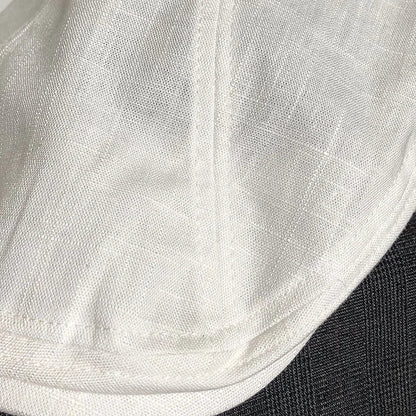 Spring Summer Linen Newsboy Cap New White Breathable Beret Men's Women's Literary Retro Hat England Hats Male Hats 55