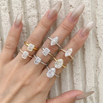 18K Gold Plated 925 Sterling Silver Crushed Ice Cut Lab Sapphire Gemstone Wedding Party Fine Jewelry Rings Wholesale