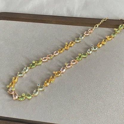 New necklaces for women's flower bracelets light luxury versatile high-end earrings niche design jewelry set