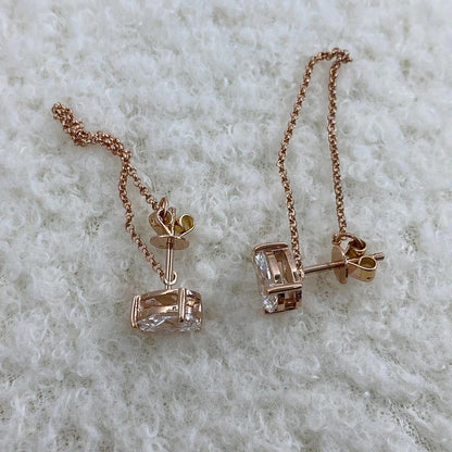 0.5/1carat Marquise Cut Moissanite Chain Earrings for Women Pear Cut Solitaire Lab Diamond Stud/Drop Earring 925 Silver with GRA