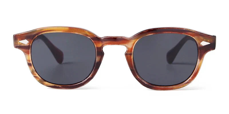 Fashion Transparent Blue Round Sunglasses Women Men 2024 Retro Rivet Tortoise Small Square Sun Glasses UV400 Lunettes De Soleil