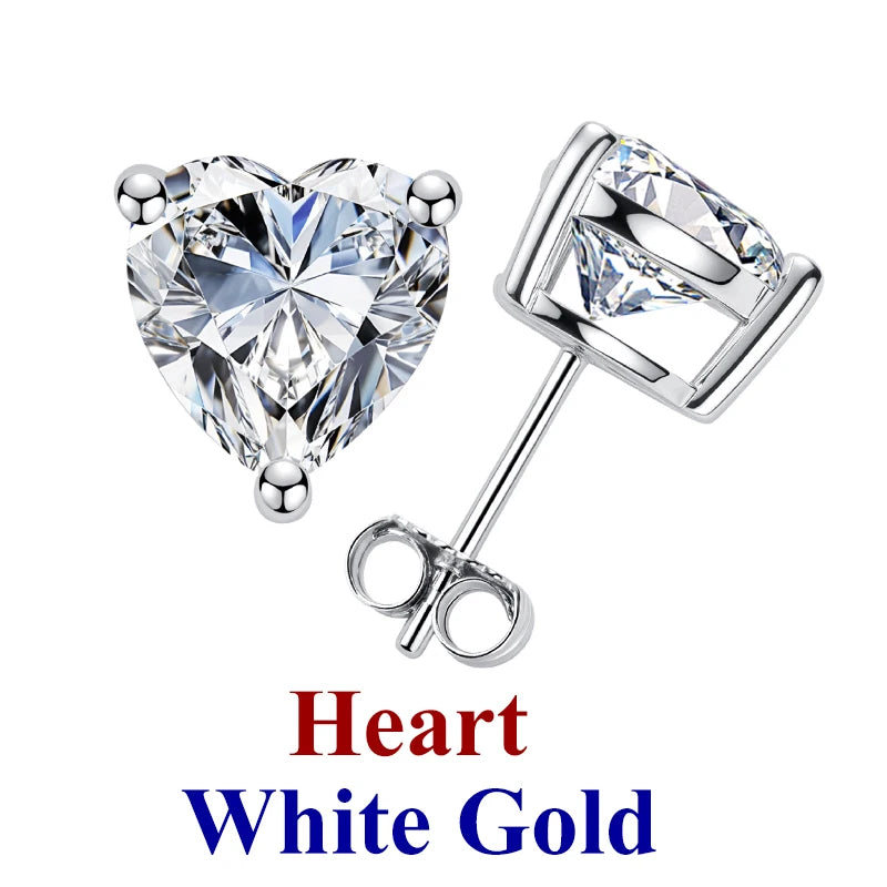0.5-2ct Moissanite Diamond Stud Earrings for Women Original 925 Sterling Silver Lady's Moissanite Earring New 2026