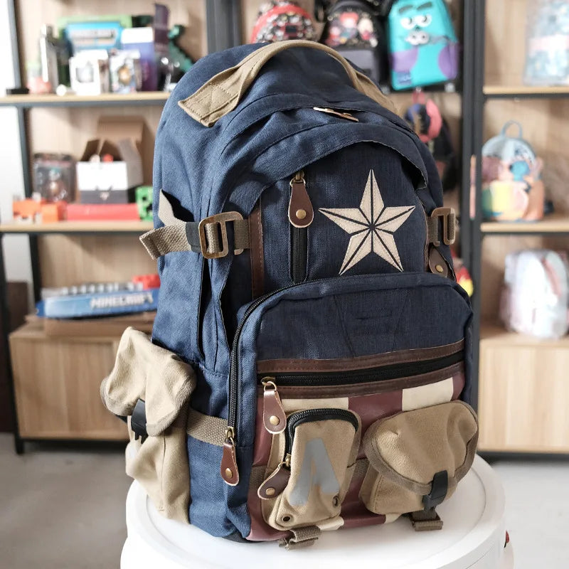 Avengers Deadpool Captains America Backpack Anime Cartoon Backpacks Outdoor Leisure Travel High Capacity Backpack Gifts