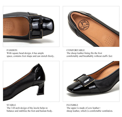 Women's High Heels 2026 New High Quality Sheepskin Black High Heels Commuting Evening Shoes