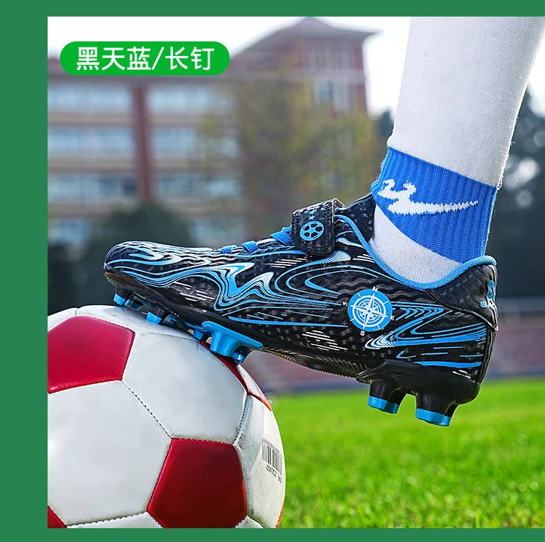 Kids Soccer Cleats Football Shoes Non Slip Breathable Lightweight Training Sneakers Boys Girls Children Football Match Boots